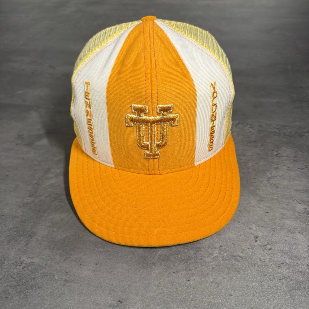 Vintage‎ Tennessee Volunteers Snapback Hat Orange White AJD Lucky Stripes Nylon